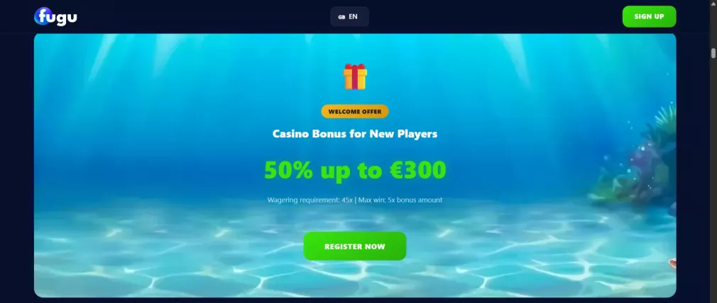 Fugu Casino Willkommensbonus 500 Euro und Freispiele