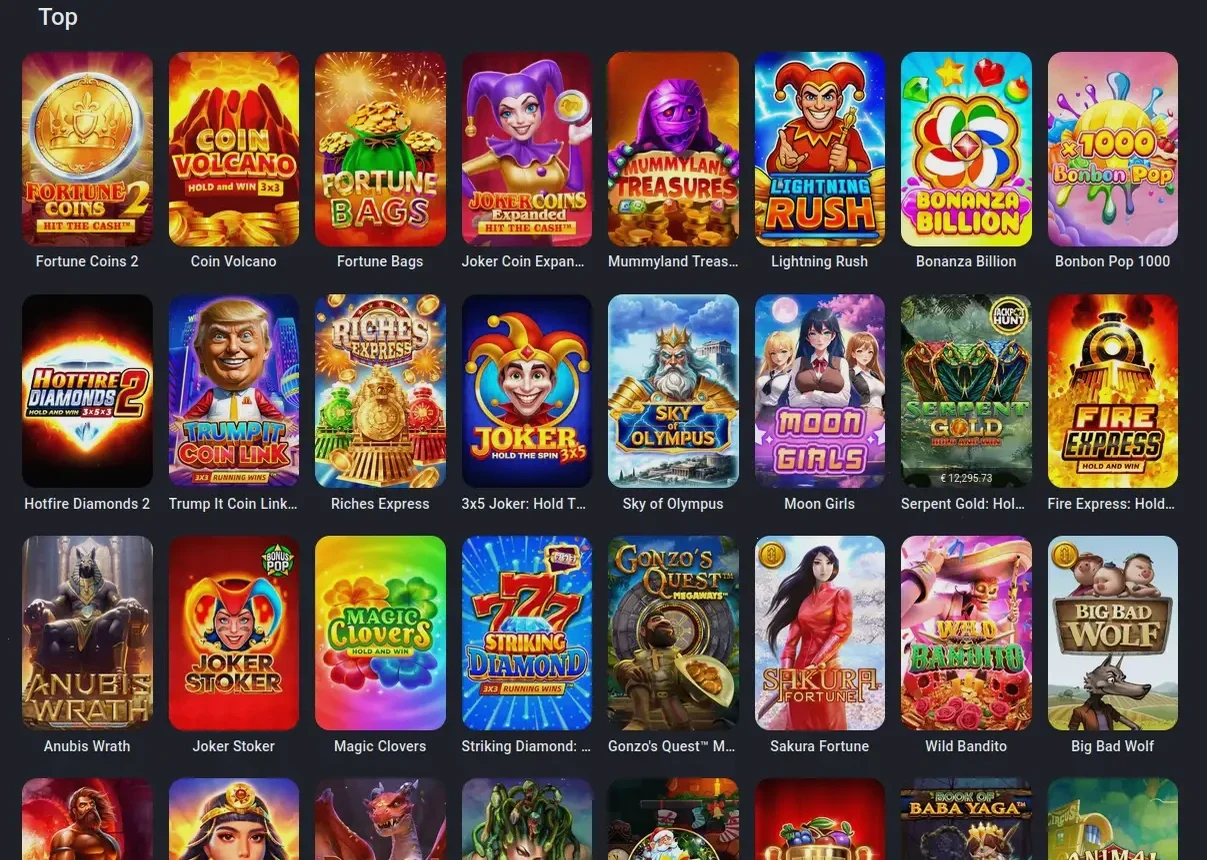 Fugu Casino Spielauswahl